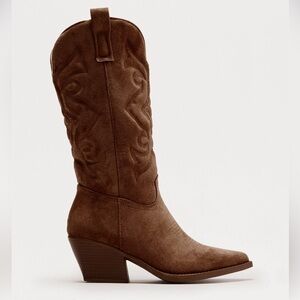 Fashion Nova Western Brown Heeled Boots